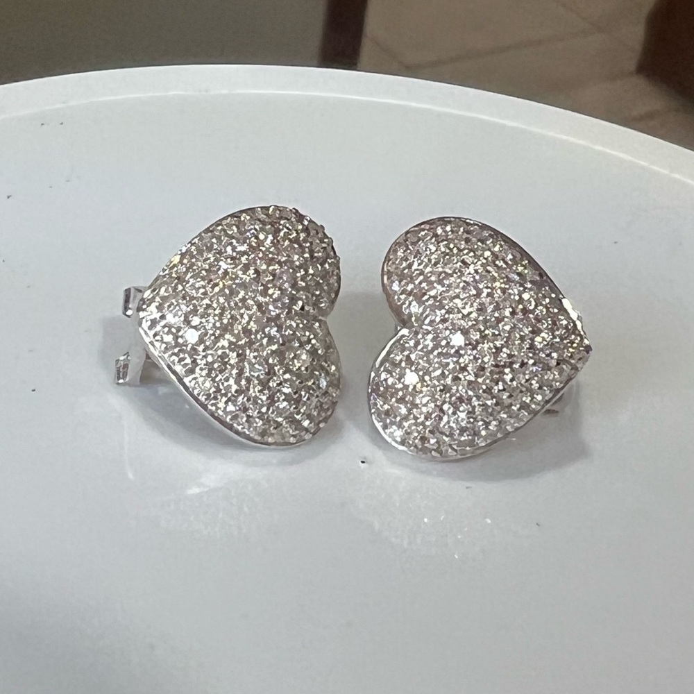Pave diamond earrings 14k
